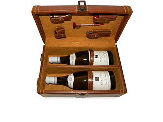 Coffret à vin cuir